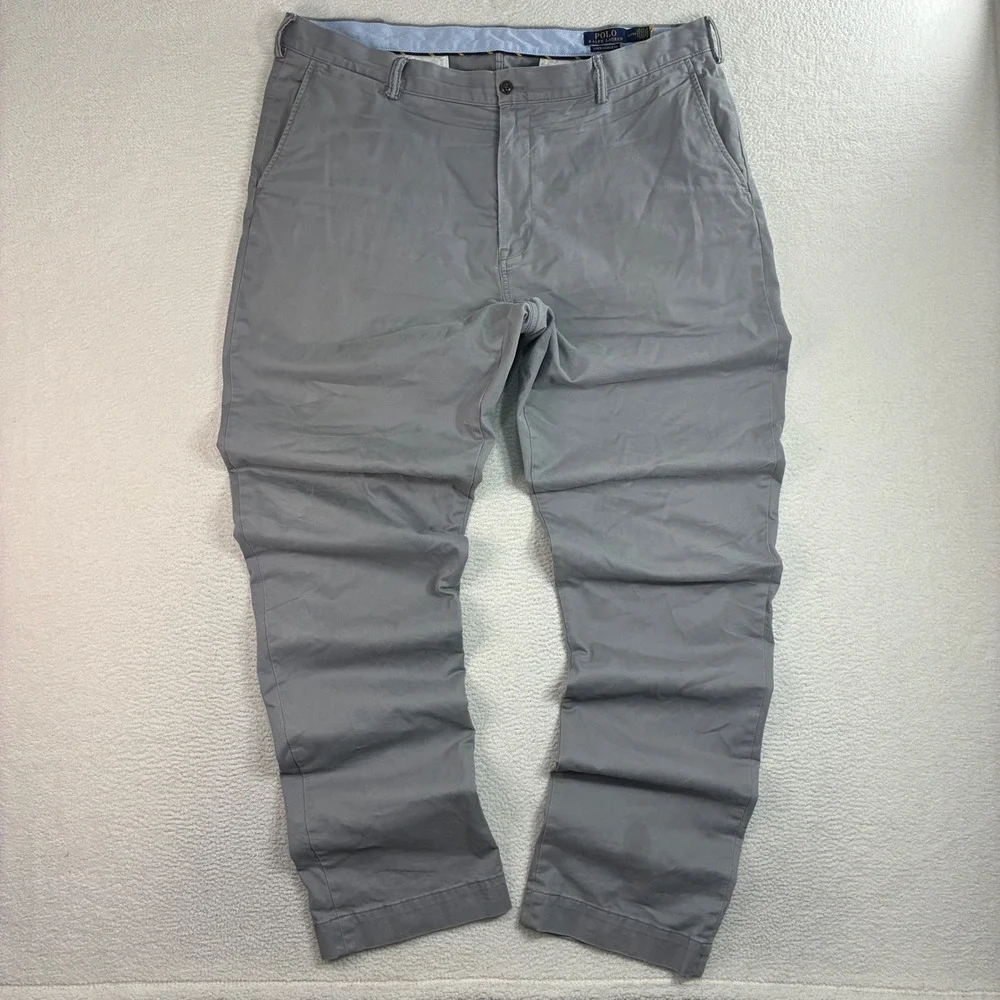 Polo Ralph Lauren Chino Pant Men 40x36 Gray Stretch Classic Tall Business Casual